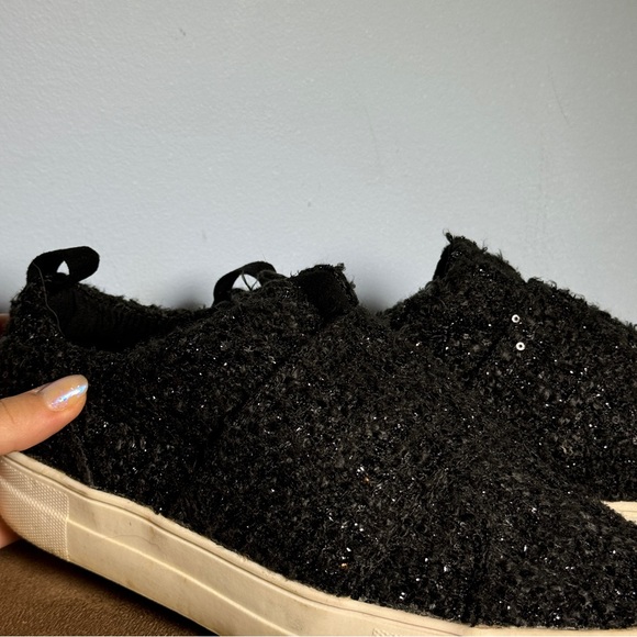 dv by Dolce Vita Lamra Embellished Sequin Boucle Shoes Sneakers Slip On in Black - Picture 6 of 12